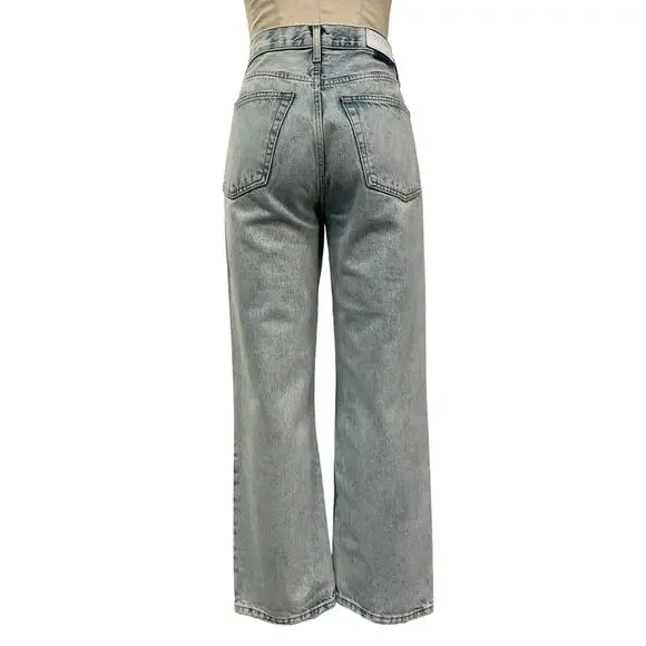 Re/Done Straight-Fit Blue Cotton Cropped Denim Jean Size 27 - Picture 2 of 4